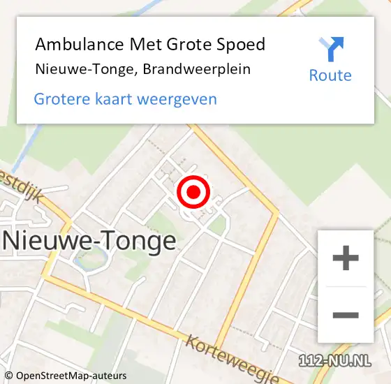 Locatie op kaart van de 112 melding: Ambulance Met Grote Spoed Naar Nieuwe-Tonge, Brandweerplein op 26 november 2016 08:26