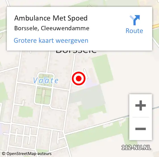 Locatie op kaart van de 112 melding: Ambulance Met Spoed Naar Borssele, Cleeuwendamme op 26 november 2016 11:24