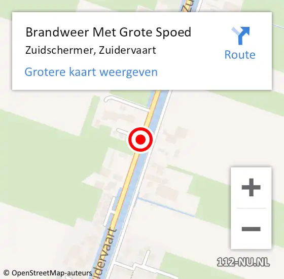 Locatie op kaart van de 112 melding: Brandweer Met Grote Spoed Naar Zuidschermer, Zuidervaart op 26 november 2016 12:01