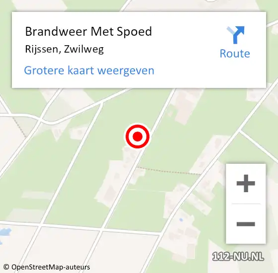 Locatie op kaart van de 112 melding: Brandweer Met Spoed Naar Rijssen, Zwilweg op 26 november 2016 12:58