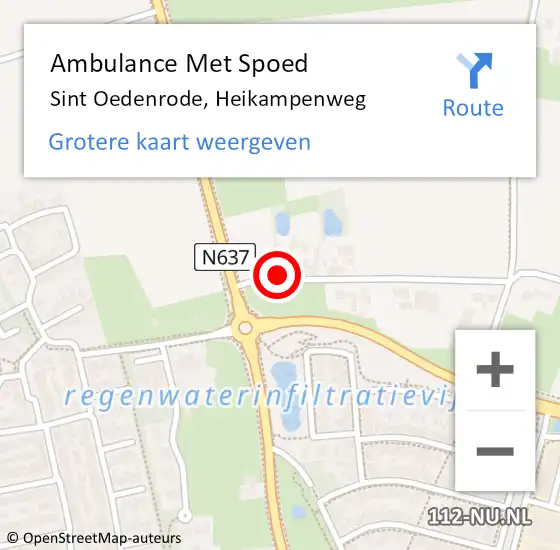 Locatie op kaart van de 112 melding: Ambulance Met Spoed Naar Sint Oedenrode, Heikampenweg op 26 november 2016 13:15