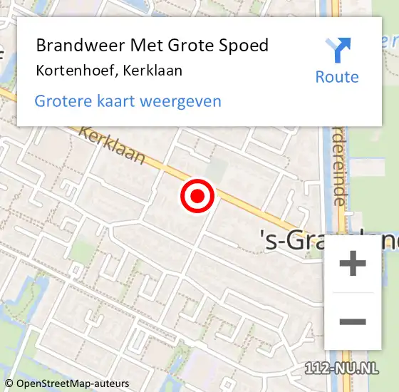 Locatie op kaart van de 112 melding: Brandweer Met Grote Spoed Naar Kortenhoef, Kerklaan op 26 november 2016 14:38