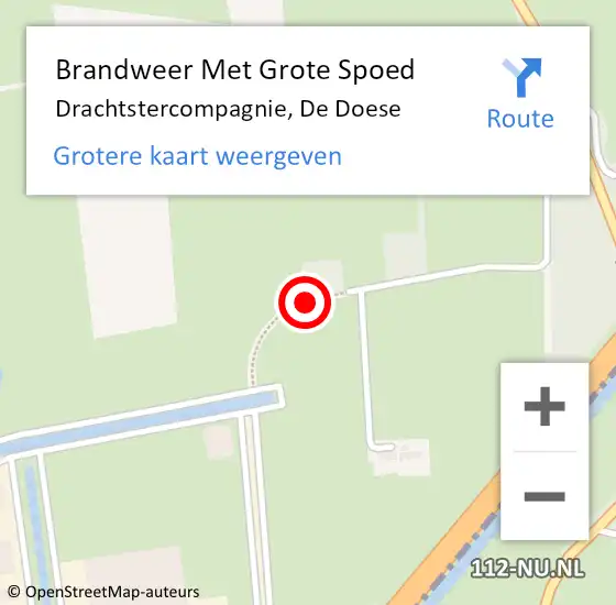 Locatie op kaart van de 112 melding: Brandweer Met Grote Spoed Naar Drachtstercompagnie, De Doese op 26 november 2016 16:06