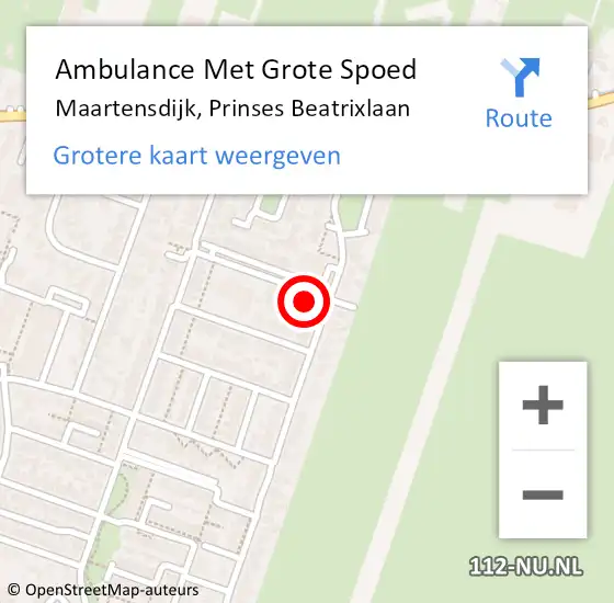 Locatie op kaart van de 112 melding: Ambulance Met Grote Spoed Naar Maartensdijk, Prinses Beatrixlaan op 26 november 2016 17:01