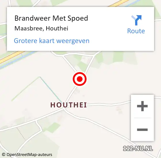 Locatie op kaart van de 112 melding: Brandweer Met Spoed Naar Maasbree, Houthei op 26 november 2016 17:04