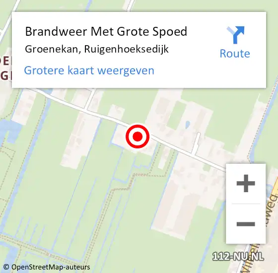 Locatie op kaart van de 112 melding: Brandweer Met Grote Spoed Naar Groenekan, Ruigenhoeksedijk op 26 november 2016 17:40