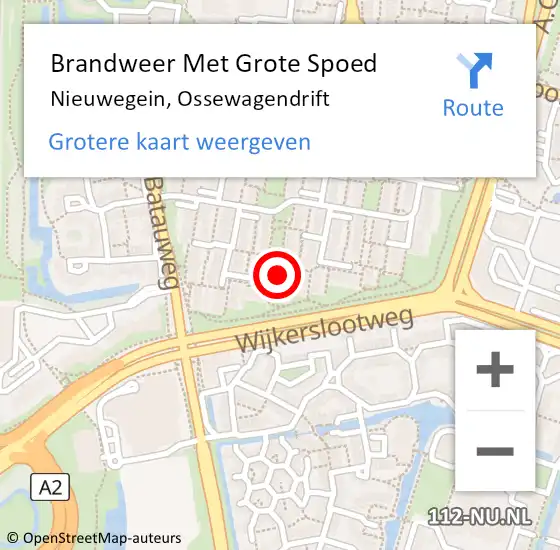 Locatie op kaart van de 112 melding: Brandweer Met Grote Spoed Naar Nieuwegein, Ossewagendrift op 26 november 2016 18:17