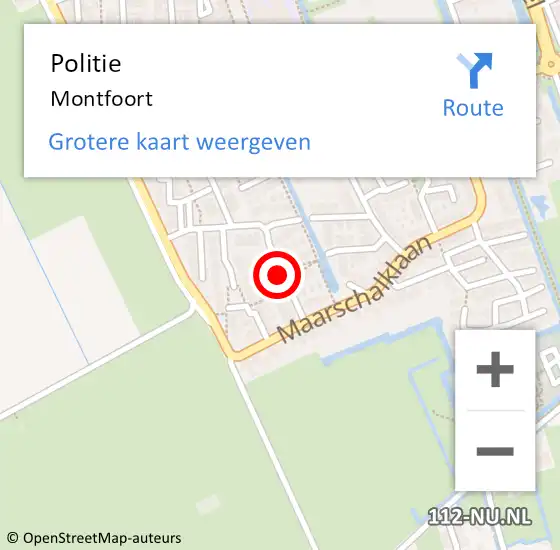 Locatie op kaart van de 112 melding: Politie Montfoort op 26 november 2016 18:27