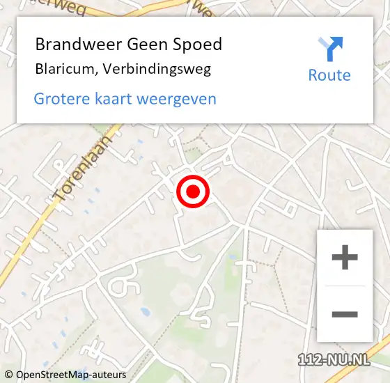 Locatie op kaart van de 112 melding: Brandweer Geen Spoed Naar Blaricum, Verbindingsweg op 2 januari 2014 16:09