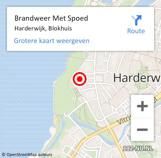 Locatie op kaart van de 112 melding: Brandweer Met Spoed Naar Harderwijk, Blokhuis op 26 november 2016 18:50