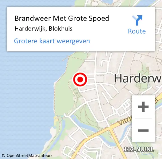 Locatie op kaart van de 112 melding: Brandweer Met Grote Spoed Naar Harderwijk, Blokhuis op 26 november 2016 18:54