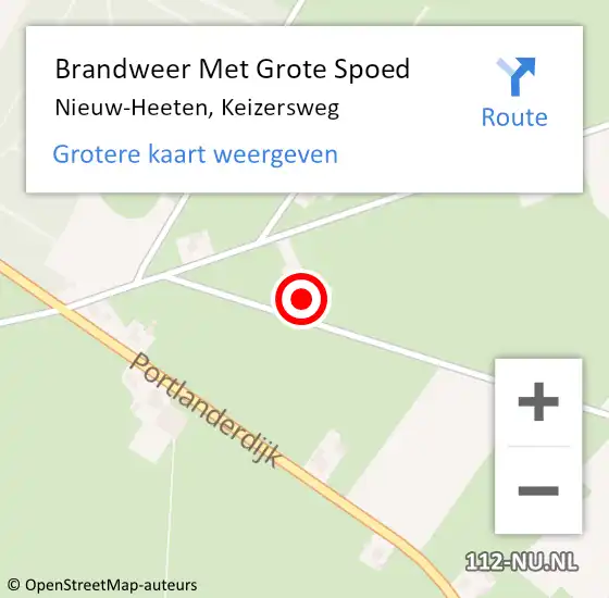 Locatie op kaart van de 112 melding: Brandweer Met Grote Spoed Naar Nieuw-Heeten, Keizersweg op 26 november 2016 18:57