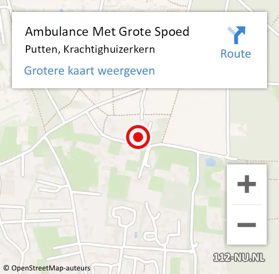 Locatie op kaart van de 112 melding: Ambulance Met Grote Spoed Naar Putten, Krachtighuizerkern op 26 november 2016 19:12