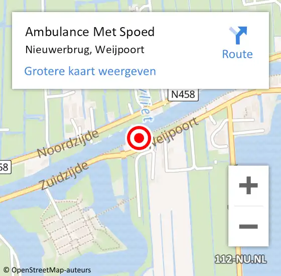 Locatie op kaart van de 112 melding: Ambulance Met Spoed Naar Nieuwerbrug, Weijpoort op 26 november 2016 19:43