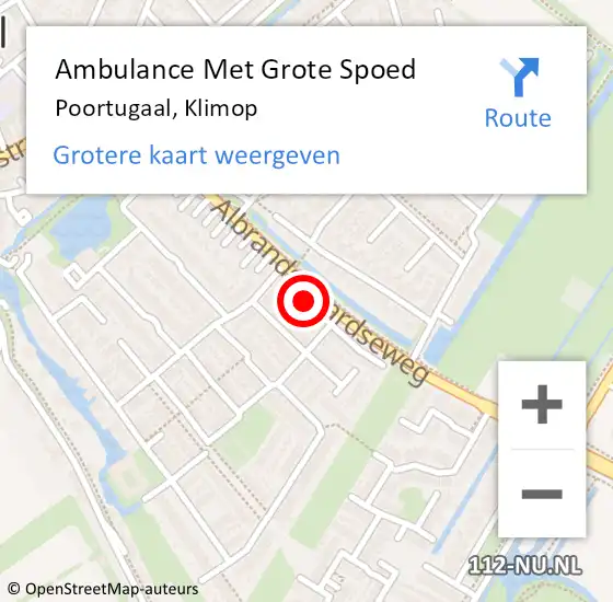 Locatie op kaart van de 112 melding: Ambulance Met Grote Spoed Naar Poortugaal, Klimop op 26 november 2016 21:18