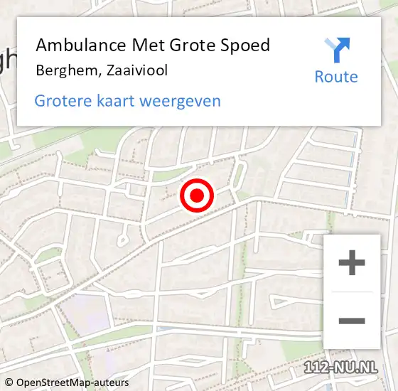 Locatie op kaart van de 112 melding: Ambulance Met Grote Spoed Naar Berghem, Zaaiviool op 26 november 2016 21:50