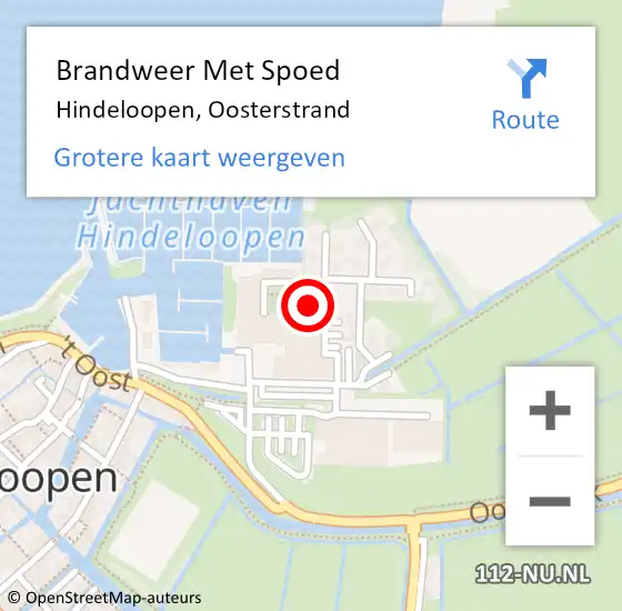 Locatie op kaart van de 112 melding: Brandweer Met Spoed Naar Hindeloopen, Oosterstrand op 26 november 2016 22:00