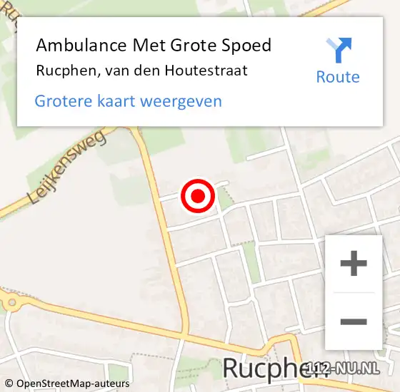 Locatie op kaart van de 112 melding: Ambulance Met Grote Spoed Naar Rucphen, van den Houtestraat op 26 november 2016 22:42