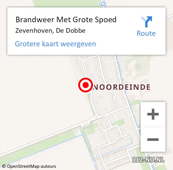 Locatie op kaart van de 112 melding: Brandweer Met Grote Spoed Naar Zevenhoven, De Dobbe op 26 november 2016 23:31