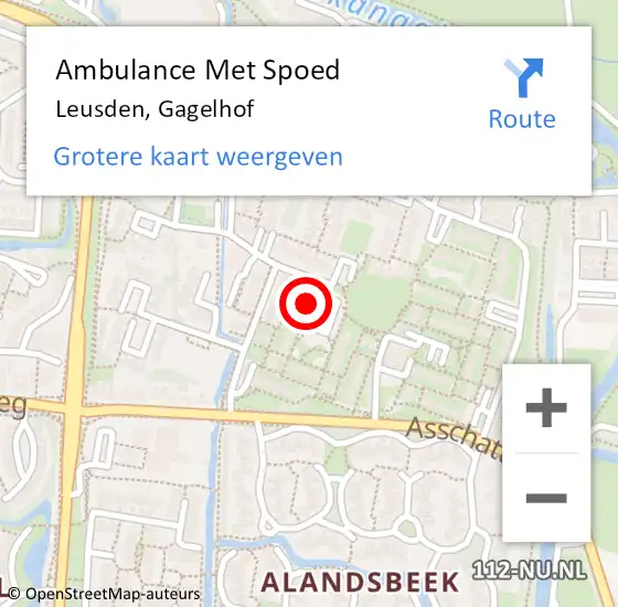 Locatie op kaart van de 112 melding: Ambulance Met Spoed Naar Leusden, Gagelhof op 27 november 2016 00:17