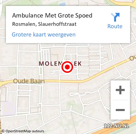 Locatie op kaart van de 112 melding: Ambulance Met Grote Spoed Naar Rosmalen, Slauerhoffstraat op 27 november 2016 02:04