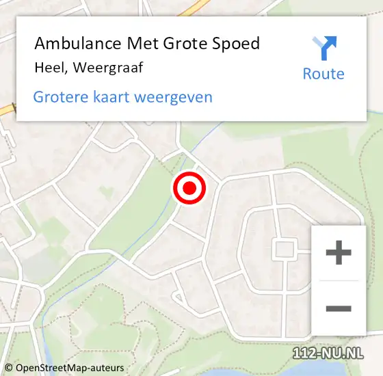 Locatie op kaart van de 112 melding: Ambulance Met Grote Spoed Naar Heel, Weergraaf op 27 november 2016 05:05