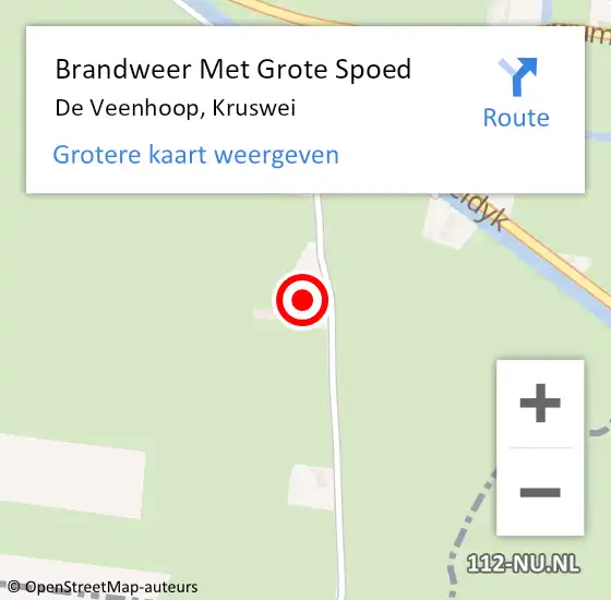 Locatie op kaart van de 112 melding: Brandweer Met Grote Spoed Naar De Veenhoop, Kruswei op 27 november 2016 06:48