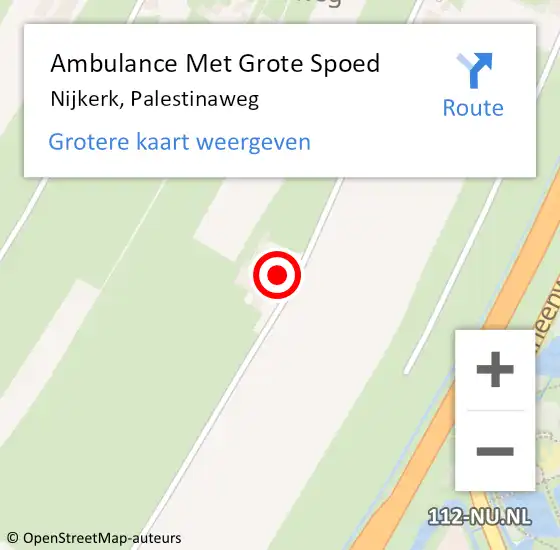 Locatie op kaart van de 112 melding: Ambulance Met Grote Spoed Naar Nijkerk, Palestinaweg op 27 november 2016 09:39