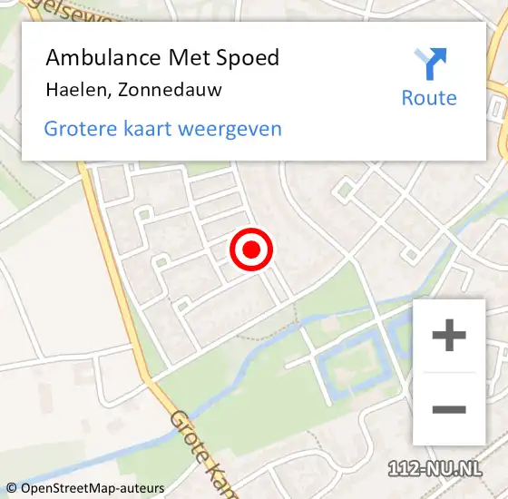 Locatie op kaart van de 112 melding: Ambulance Met Spoed Naar Haelen, Zonnedauw op 27 november 2016 10:09