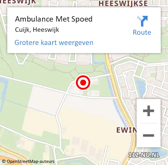 Locatie op kaart van de 112 melding: Ambulance Met Spoed Naar Cuijk, Heeswijk op 27 november 2016 10:45