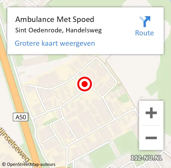 Locatie op kaart van de 112 melding: Ambulance Met Spoed Naar Sint Oedenrode, Handelsweg op 27 november 2016 10:47