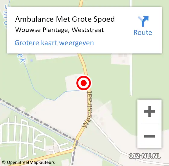 Locatie op kaart van de 112 melding: Ambulance Met Grote Spoed Naar Wouwse Plantage, Weststraat op 27 november 2016 10:59