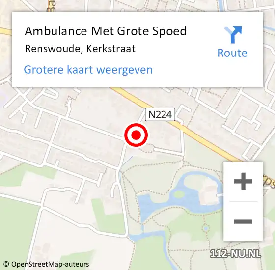 Locatie op kaart van de 112 melding: Ambulance Met Grote Spoed Naar Renswoude, Kerkstraat op 27 november 2016 11:00