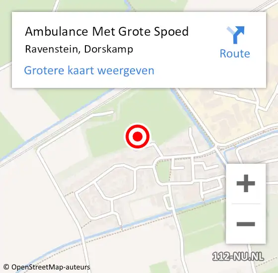 Locatie op kaart van de 112 melding: Ambulance Met Grote Spoed Naar Ravenstein, Dorskamp op 27 november 2016 11:44