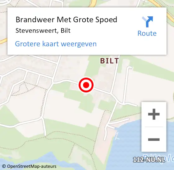 Locatie op kaart van de 112 melding: Brandweer Met Grote Spoed Naar Stevensweert, Bilt op 27 november 2016 13:06