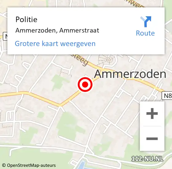 Locatie op kaart van de 112 melding: Politie Ammerzoden, Ammerstraat op 27 november 2016 13:10