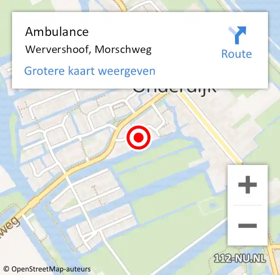 Locatie op kaart van de 112 melding: Ambulance Wervershoof, Morschweg op 27 november 2016 14:03