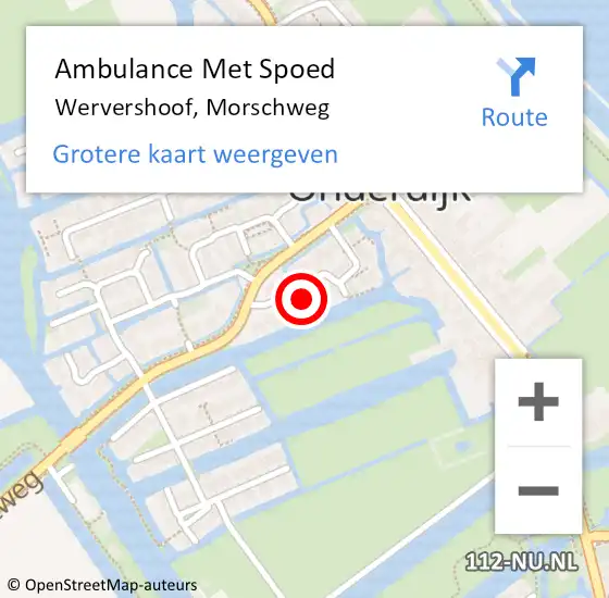 Locatie op kaart van de 112 melding: Ambulance Met Spoed Naar Wervershoof, Morschweg op 27 november 2016 14:10