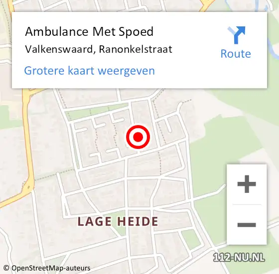 Locatie op kaart van de 112 melding: Ambulance Met Spoed Naar Valkenswaard, Ranonkelstraat op 27 november 2016 14:55