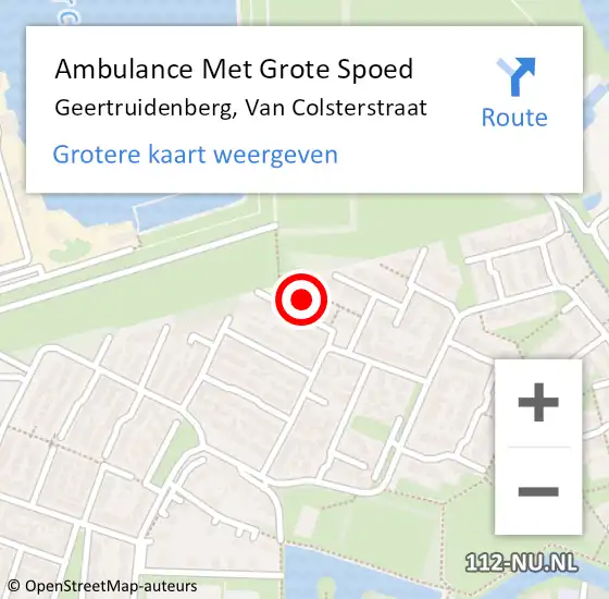 Locatie op kaart van de 112 melding: Ambulance Met Grote Spoed Naar Geertruidenberg, Van Colsterstraat op 27 november 2016 15:18