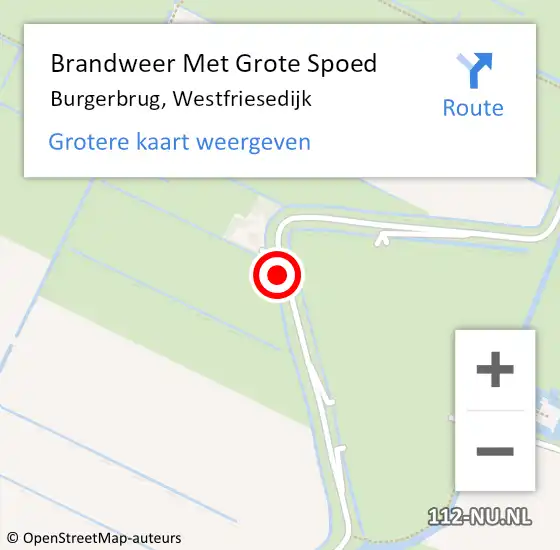 Locatie op kaart van de 112 melding: Brandweer Met Grote Spoed Naar Burgerbrug, Westfriesedijk op 27 november 2016 16:26