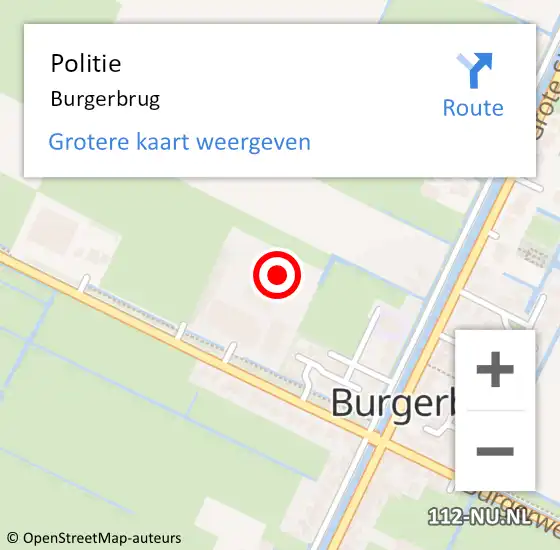 Locatie op kaart van de 112 melding: Politie Burgerbrug op 27 november 2016 16:26