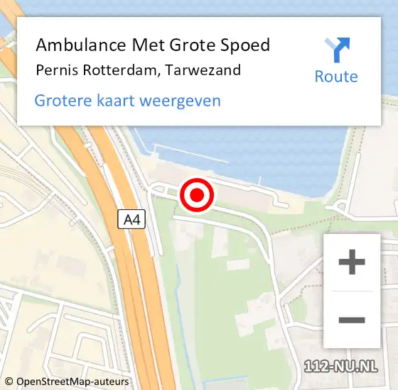 Locatie op kaart van de 112 melding: Ambulance Met Grote Spoed Naar Pernis Rotterdam, Tarwezand op 27 november 2016 16:53