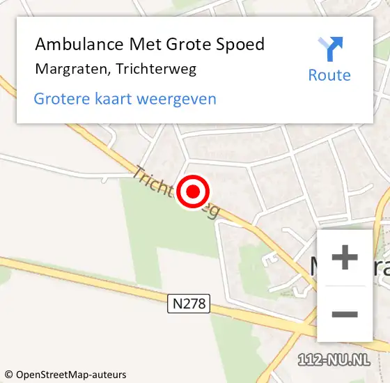 Locatie op kaart van de 112 melding: Ambulance Met Grote Spoed Naar Margraten, Trichterweg op 2 januari 2014 17:52