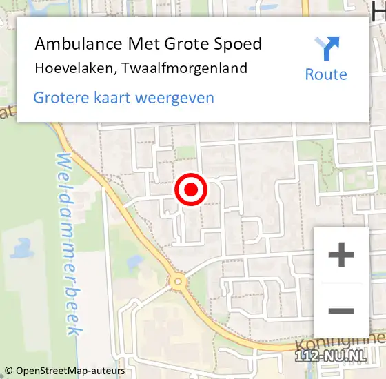 Locatie op kaart van de 112 melding: Ambulance Met Grote Spoed Naar Hoevelaken, Twaalfmorgenland op 2 januari 2014 17:56