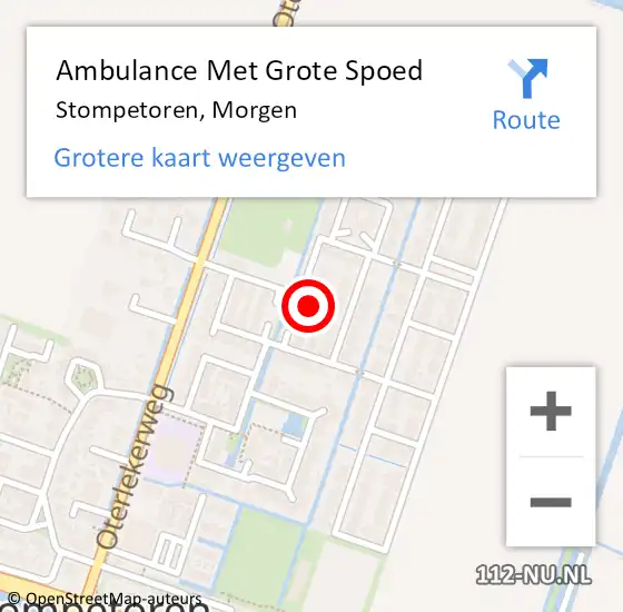 Locatie op kaart van de 112 melding: Ambulance Met Grote Spoed Naar Stompetoren, Morgen op 27 november 2016 18:42