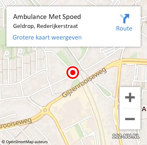 Locatie op kaart van de 112 melding: Ambulance Met Spoed Naar Geldrop, Rederijkerstraat op 27 november 2016 20:45