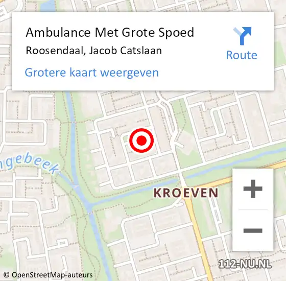 Locatie op kaart van de 112 melding: Ambulance Met Grote Spoed Naar Roosendaal, Jacob Catslaan op 27 november 2016 21:01