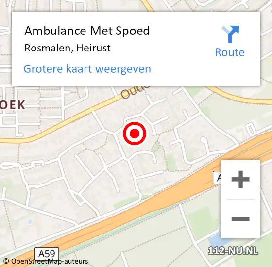 Locatie op kaart van de 112 melding: Ambulance Met Spoed Naar Rosmalen, Heirust op 27 november 2016 21:18