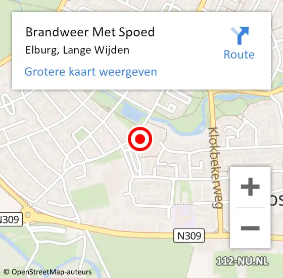 Locatie op kaart van de 112 melding: Brandweer Met Spoed Naar Elburg, Lange Wijden op 27 november 2016 21:58